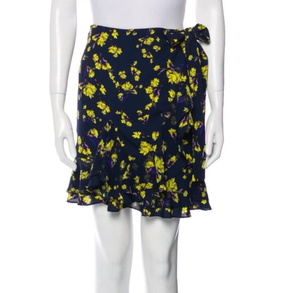 Goen.J Floral wrap Skirt - black/yellow/purple - size 4 - Picture 1 of 6